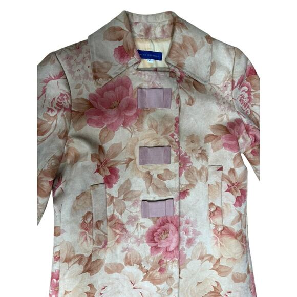 "MARIO BALTHAZAR" STUNNING Y2K Peonies Faux Suede Dress Coat SZ 2 RARE! PLZ READ - Picture 7 of 16